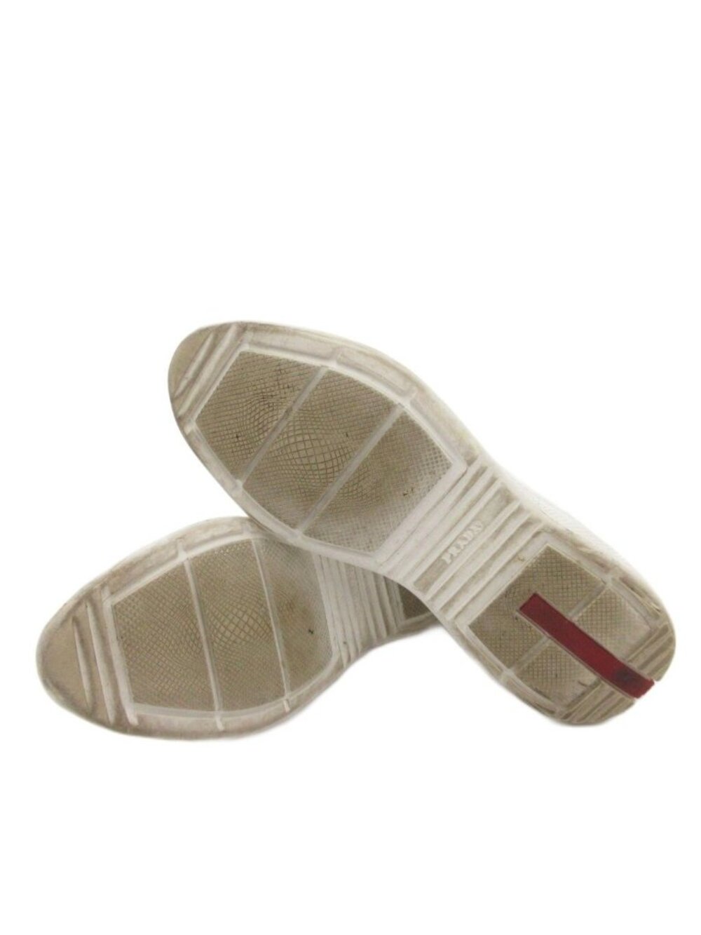 Prada Socks Sneakers Shoes High Cut Logo 36.5 White - Picture 6 of 9